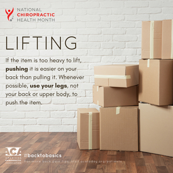 Manchester Chiropractic & Sports Injuries advises lifting with your legs.
