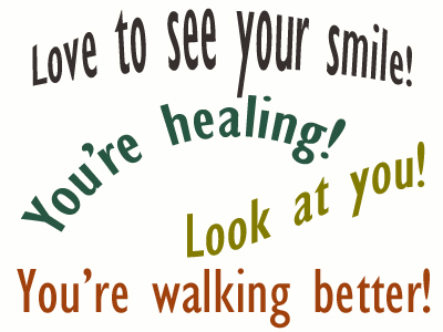 Use positive words to support your Manchester loved one as he/she gets chiropractic care for relief.