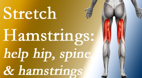 Manchester Chiropractic & Sports Injuries promotes back pain patients to stretch hamstrings for length, range of motion and flexibility to support the spine.