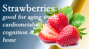 Manchester Chiropractic & Sports Injuries shares recent studies about the benefits of strawberries for aging teeth, bone, cognition and cardiometabolism.