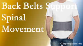 Manchester Chiropractic & Sports Injuries offers support for the benefit of back belts for back pain sufferers as they resume activities of daily living.