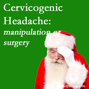 The Manchester chiropractic manipulation and mobilization show benefit for relieving cervicogenic headache as an option to surgery for its relief.