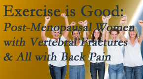 Manchester Chiropractic & Sports Injuries encourages simple yet enjoyable exercises for post-menopausal women with vertebral fractures and back pain sufferers. 