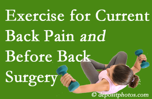 Manchester exercise helps patients with non-specific back pain and pre-back surgery patients though it is not often prescribed as much as opioids.